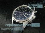 Copy IWC Fliegeruhr Day-Date Black Dial With Leather Strap Watch